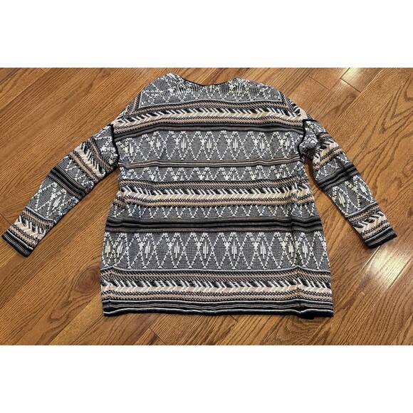 Old Navy Womens Open Cardigan Textured Knit Black White Brown Small Oversized - Picture 8 of 8